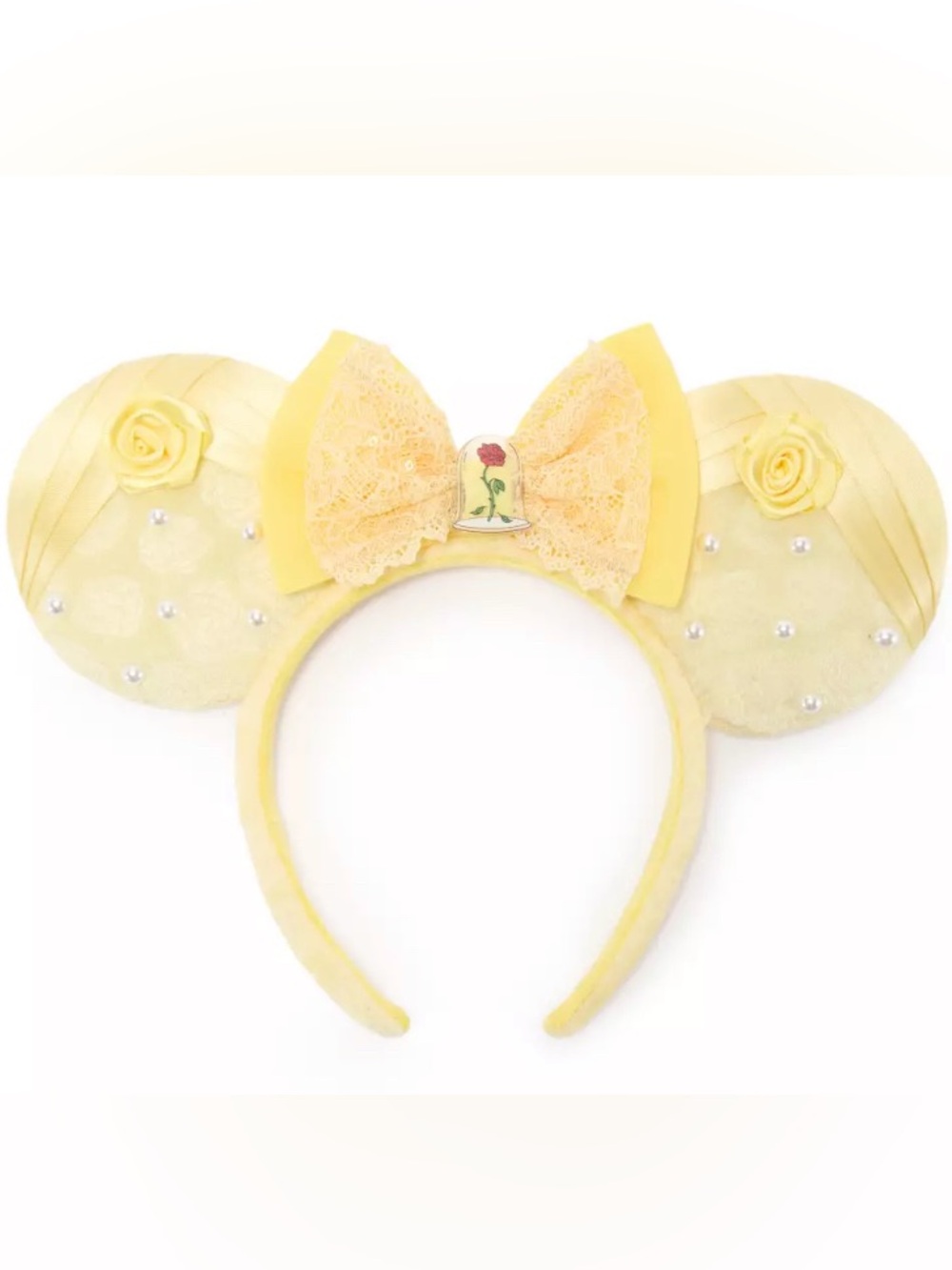 Disney Yellow Lace Rose Mouse Ear Headband